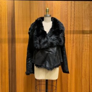 Michelle Mason Black shearling jacket